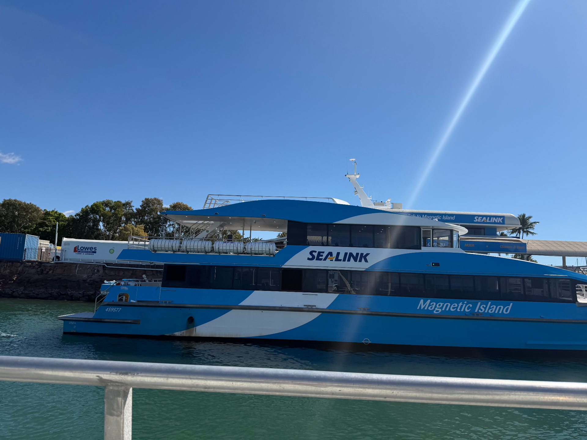 The SeaLink ferry departing Townsville for Magnetic Island — 20-minute crossing to Yunbenun