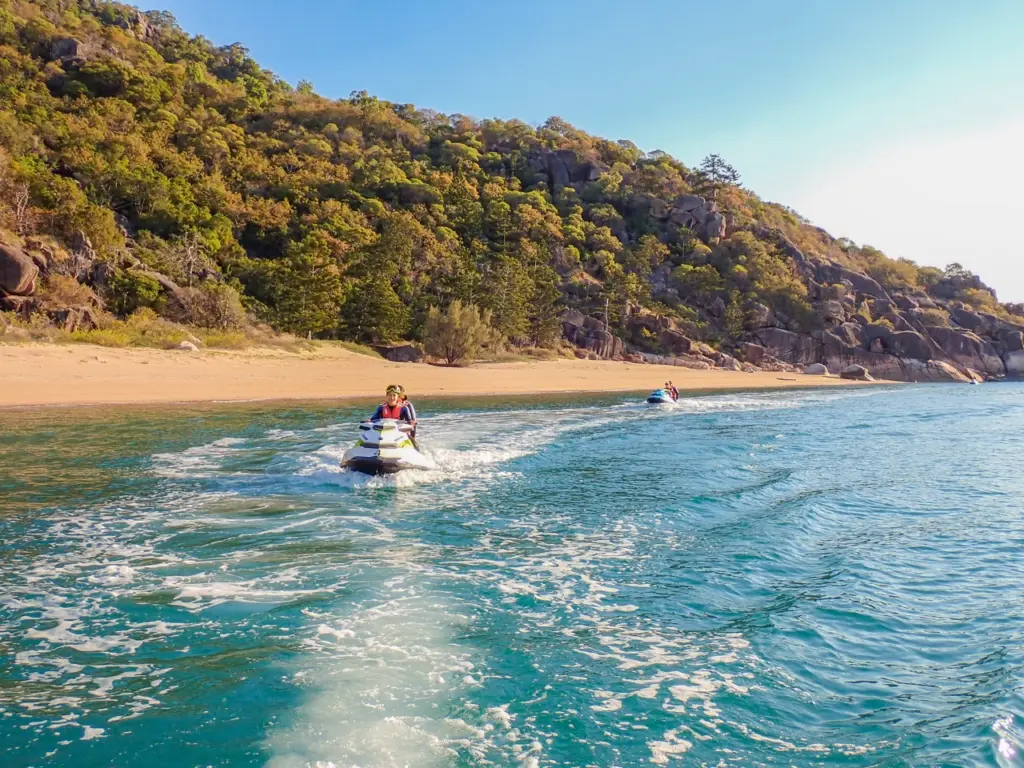 Jet skiing along a secluded Magnetic Island beach